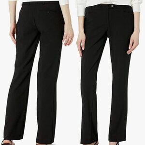 CALVIN KLEIN CK Modern Fit Trousers Solid Black Mid Rise Work Office Dress Pants